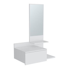 Sitka Floating Hallway Cabinet, 1 Drawer, 3 Shelves, 1 Mirror, White