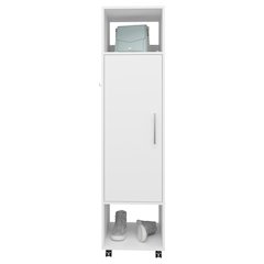 Ambler Armoire with 1 Door, 3 Shelves, and Full-Length Mirror, White