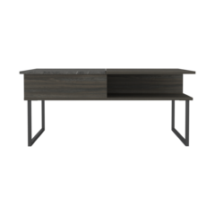 DEPOT E-SHOP Atlanta Lift Top Coffee Table, Countertop Table, One Flexible Shelf, One Shelf, Espresso+Onyx, For Living Room