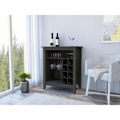 DEPOT E-SHOP Mojito Bar Cabinet, Six Wine Cubbies, One Open Drawer, One Open Shelf, Countertop-Espresso, For Living Room