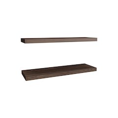 Belville Floating Shelves, 2 Shelves, 1.50" H, Walnut
