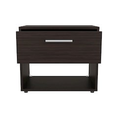 Noxen Nightstand, 1 Drawer, 1 Shelf, 4 Legs, Walnut