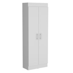 Teller Pantry Cabinet with 5 Shelves, White -Kitchen