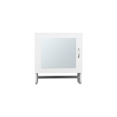 Beaver Medicine Cabinet with 1 Door, 2 Shelves, 1 Mirror, White