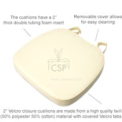 Commerical Seating Products Hoop and Loop Ivory Cushions Chairs