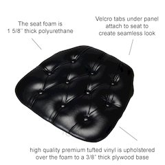 Commerical Seating Products CUP-V BK Black Tufted Vinyl Cushions Chairs