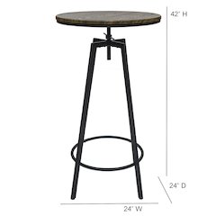 Commerical Seating Products Swivel Wood Top Table Chairs, Black