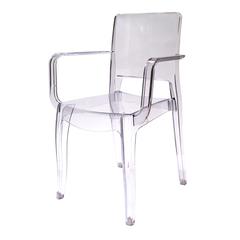 Mateo Clear Polycarbonate Dinning stacking chair with Arms