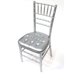Commerical Seating Products CUP-V SL Silver Tufted Vinyl Cushions Chairs