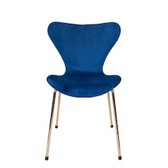 Commercial Seating Products Velour Side Chair (Set of 2) -Blue