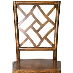 Set Of 1 Mosaic Dining Chair - Golden Teak