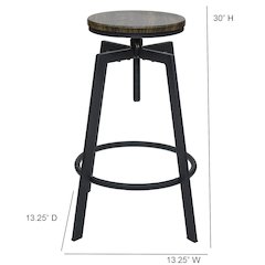 Commerical Seating Products Swivel Backless Bar Stool Chairs, Black