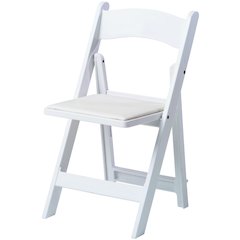 Set Of 1 Amigo Inter Stackable Resin Folding Chair With Padded Seat - White