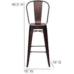 Commerical Seating Products Oscar Rose Gold Dining Bar Stool Chairs