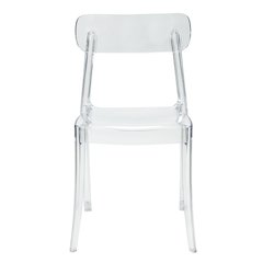 Set of 1 Grace Polycarbonate Dining Chair - Mid Centry Modern - Stackable - Translucent Amber