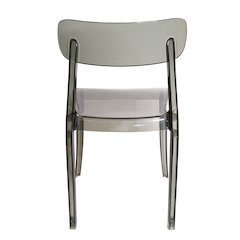 Set of 1 Commercial Seating Products Grace Chair in smoke grey made of  Polycarbonate