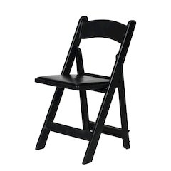Set Of 1 Amigo Inter Stackable Resin Folding Chair With Padded Seat - Black