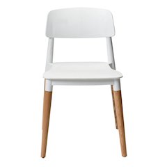 Commerical Seating Products Mid Century Modern White Dining Chairs