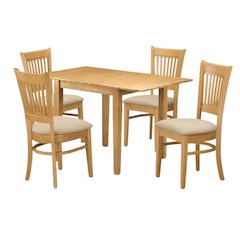 5 Piece Solid Wood Kitchen Table Set with Dining Chairs for Four