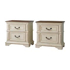 Anastasia Wood Nightstand in Ant. White (Set of 2)