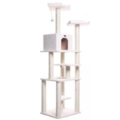 Real Wood Cat Tree In Ivory, Six Levels