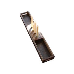 Recycled Wooden Tray With Four Candle Holders