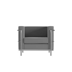 Hercules Regal Series Contemporary Gray LeatherSoft Chair with Encasing Frame