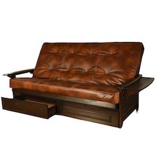 Phoenix Frame Queen-Espresso Finish-Oregon Trail Saddle Mattress-Storage Drawers