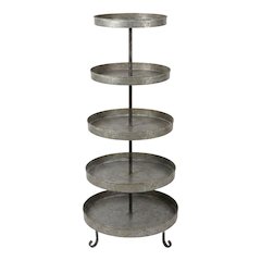 Five Tiered Round Metal Display Tower