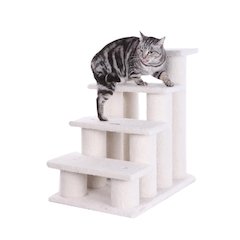 4 Steps Real Wood Ramp For Dogs, Cats, Cat Step Stairs Ramp