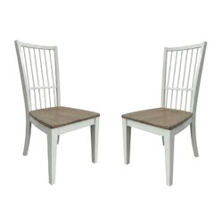 White Spindle Back Dining Chairs in Two-Pack with Classic Style and Comfort