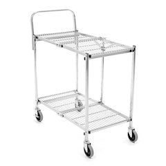 Two-Shelf Collapsible Wire Utility Cart