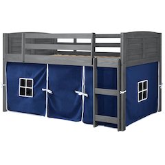LOUVER LOW LOFT ANTIQUE GREY W/ BLUE TENT KIT