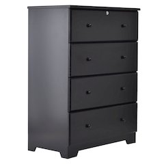 WPfurniture Isabela Collection Solid Pine Wood 4 Drawer Chest Dresser