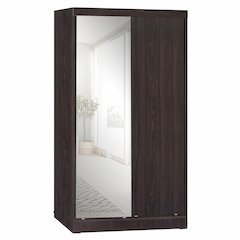 Mirror Wood Double Sliding Door Wardrobe