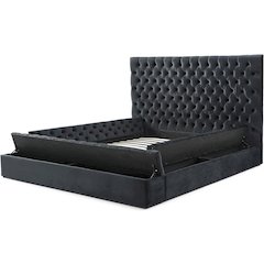 Cosmopolitan Velvet Tufted Upholstered Storage Platform with Headboard