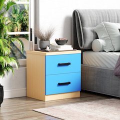 2 Drawers Nightstand in Multi Color