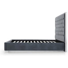 Sophia Velvet Queen Bed with Silver Metal Frame