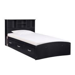 Better Home Products California Wooden Twin Captains Bed in Black