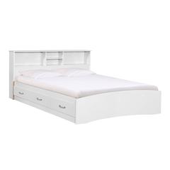 Better Home Products California Wooden Queen Captains Bed in White