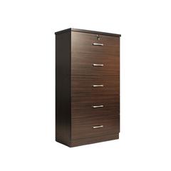 Better Home Products Olivia Wooden Tall 5 Drawer Chest Bedroom Dresser Tobacco