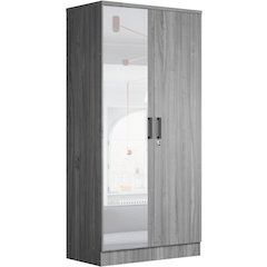 2 Doors Wardrobe Mirrored Door