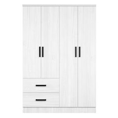 Better Home Products Luna Modern Wood 4 Doors 2 Drawers Armoire in White