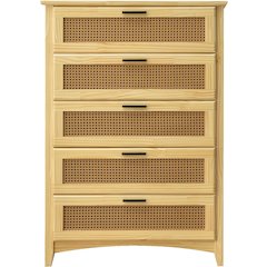 Woodpeckers Furniture And Mattress Pine Wood Chest with Rattan Drawers (Natural)