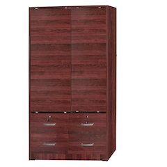 Sarah Modern Wood Double Sliding Door Armoire
