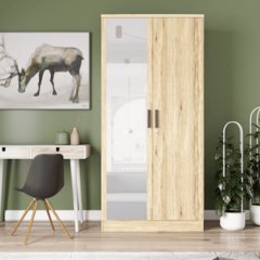 Mirrored 2 Door Wardrobe in Multi Color