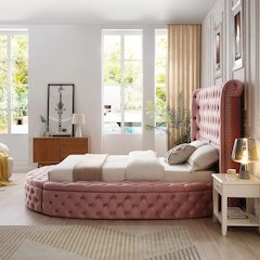 Upholstered Round Storage Bed