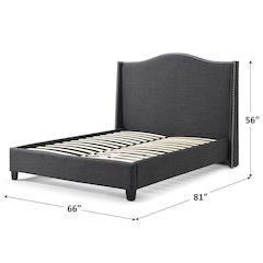 Hampton Linen Upholstered Platform Bed