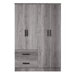 Better Home Products Luna Modern Wood 4 Doors 2 Drawers Armoire in Gray