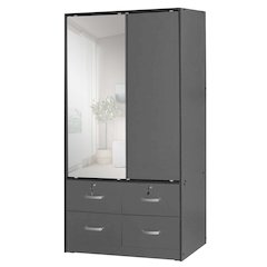 Double Sliding Door Wardrobe with Mirror